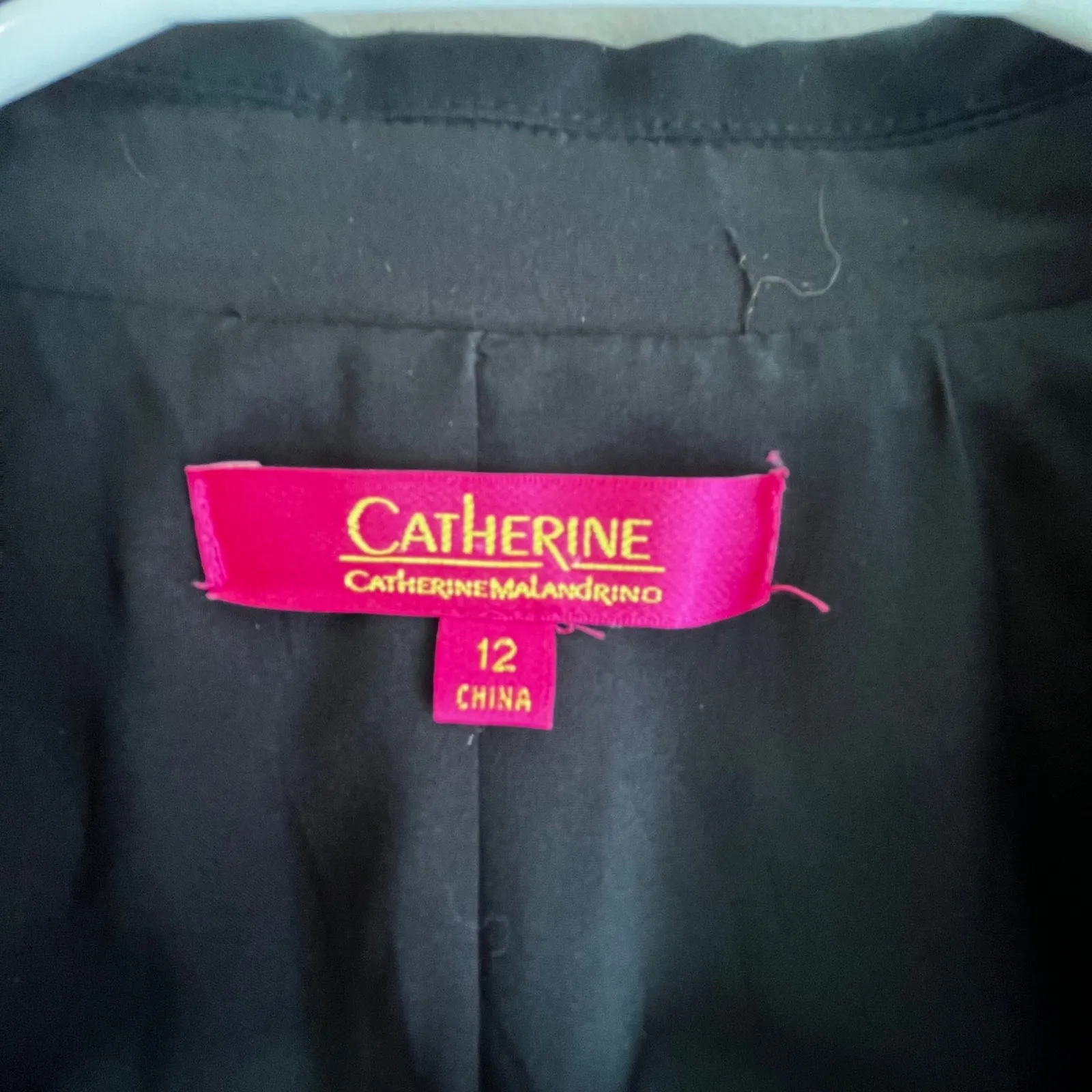 Catherine Malandrino Black Blazer Jacket Size 12 Career Work Minimalist - Image 3