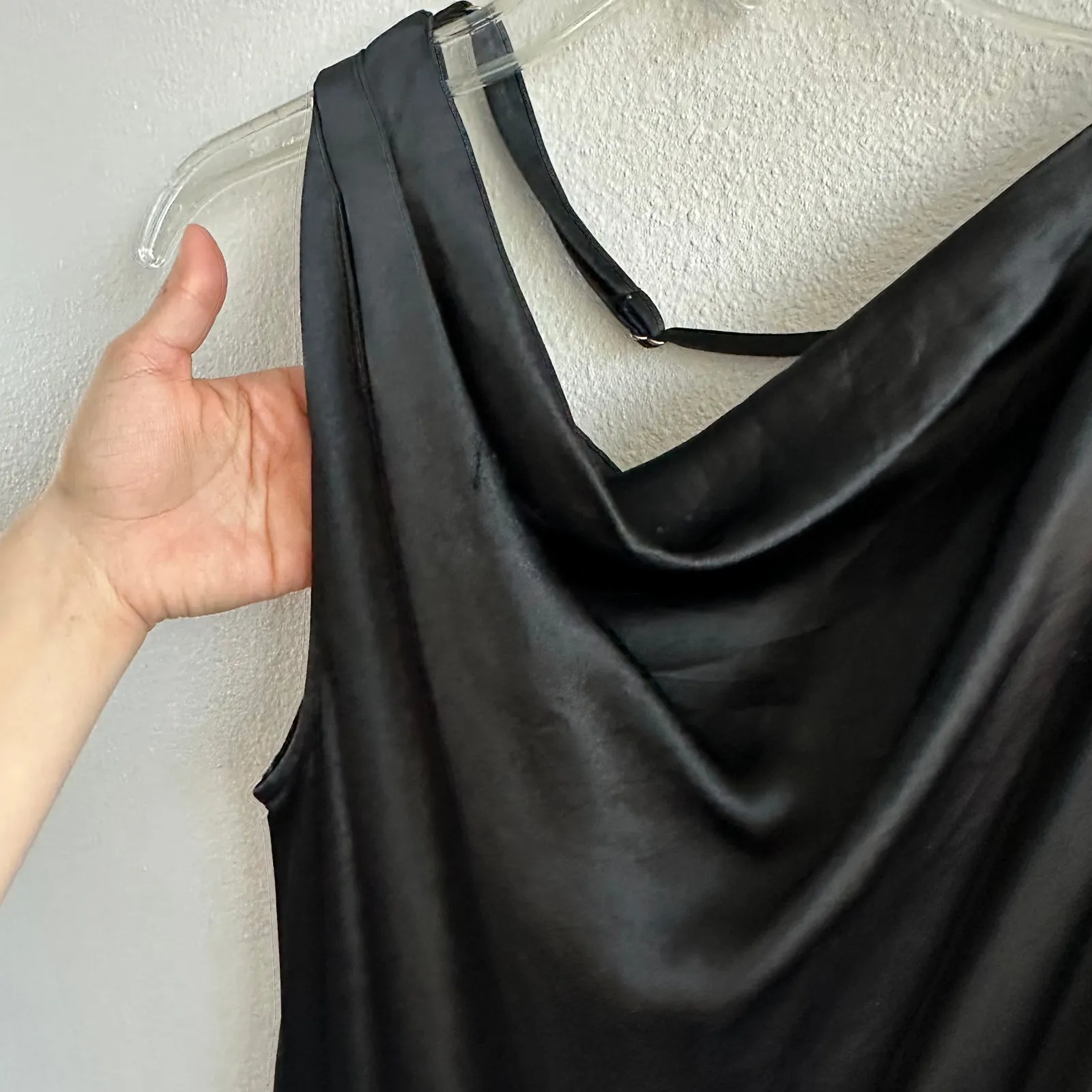 Nonchalant Jasmine Open Back Satin Jumpsuit Black Small - Image 9