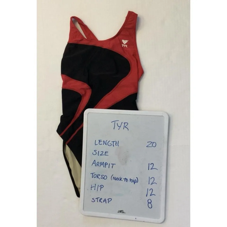 TYR Competition Lifeguard‎ 1 Piece Swimsuit Red & Black Size 32 Xtra Life Lycra - Image 8