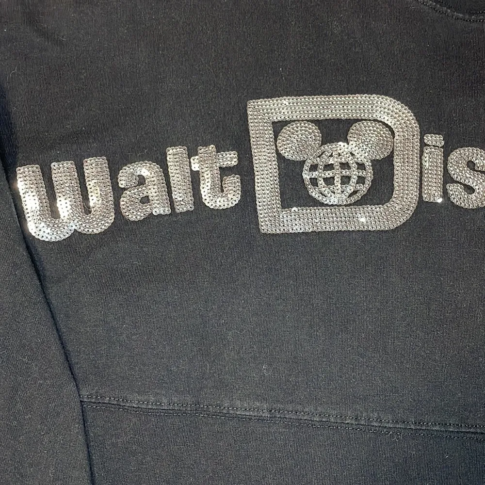 Thick cotton spirit jersey Disney Parks 3/4 sleeve silver sequined 1971 shirt - Image 8