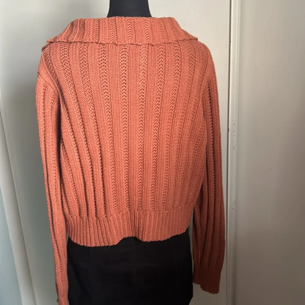 Sophie & Sage Chunky Wide Ribbed 2 Button Crop Cardigan with Wide Collar Size undefined - Image 7