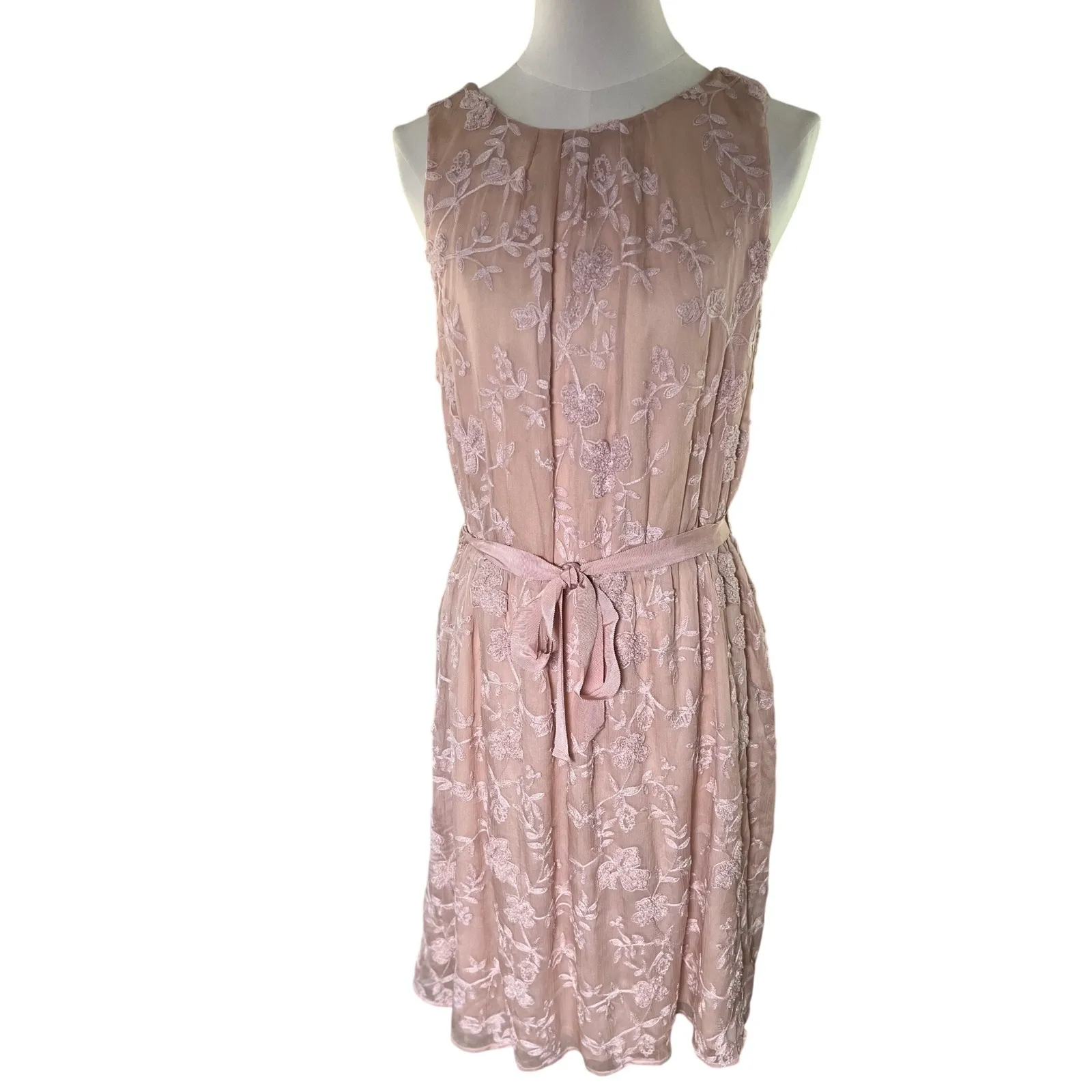 Sunday in Brooklyn Pink Embroidered Dress M Blush Sleeveless Boho Garden Wedding - Image 5