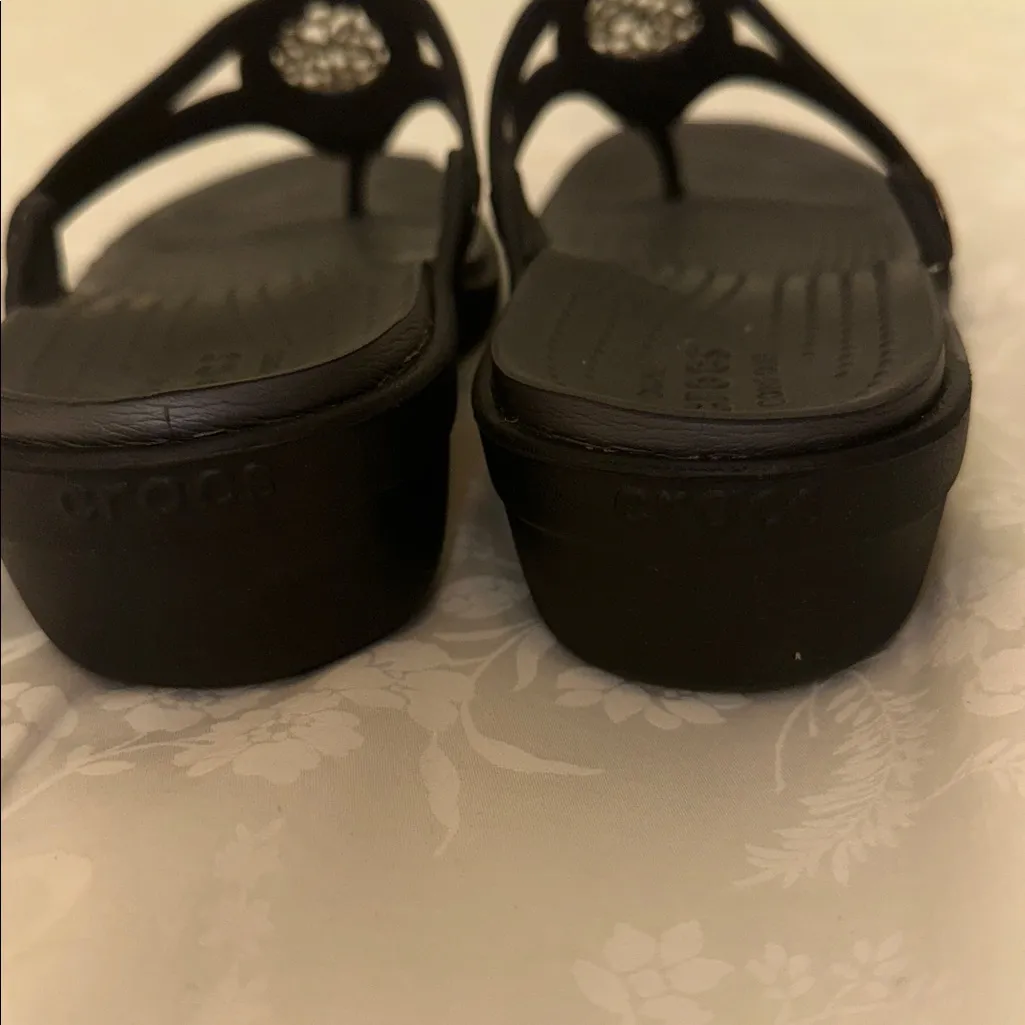 CROCS | Shoes | Crocs Sanrah Liquid Metallic Sandals Womens Sz 9 - Image 3