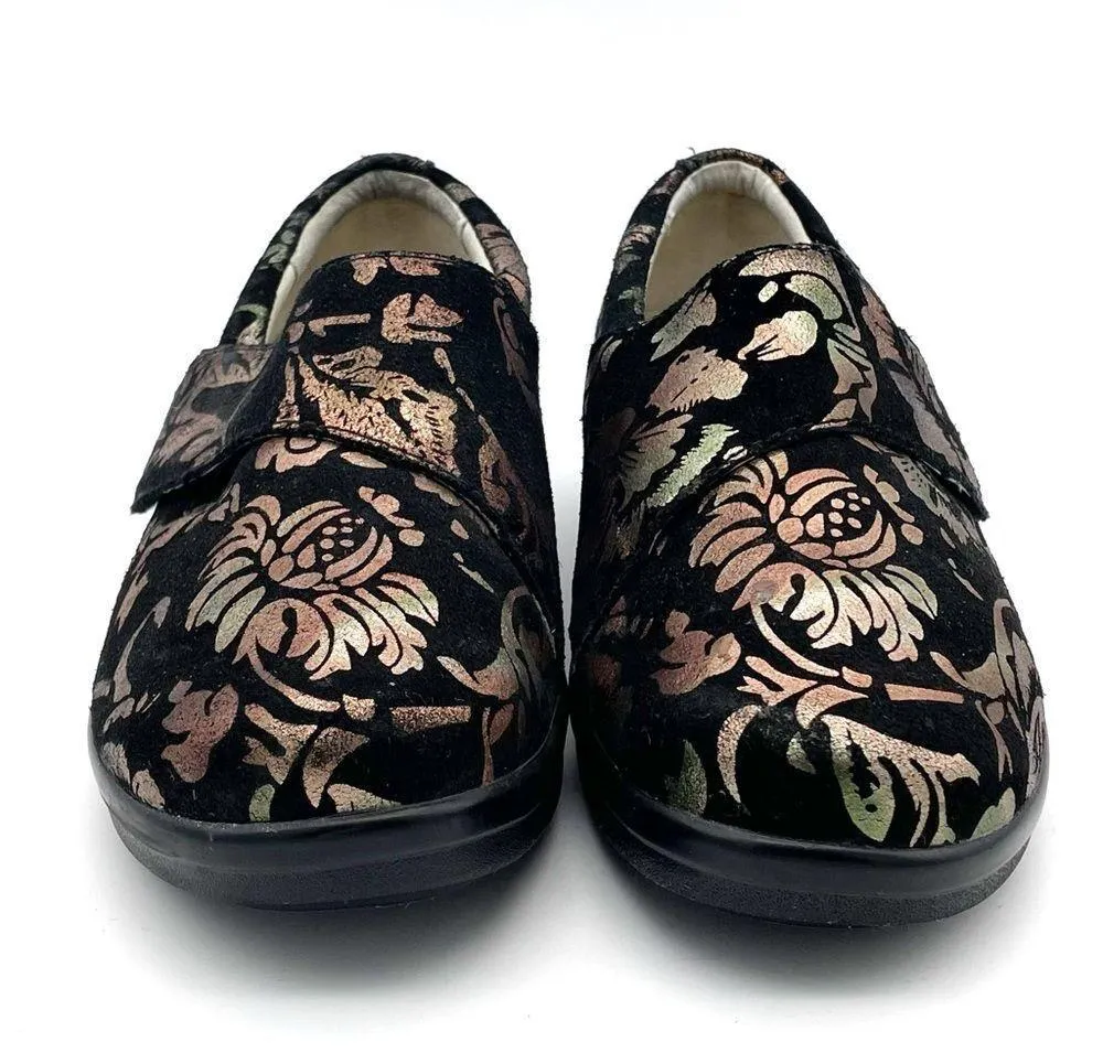 Alegria Lauryn Black Metallic Bronze Floral Monk Strap Clogs Size 42 | 11.5 US - Image 8