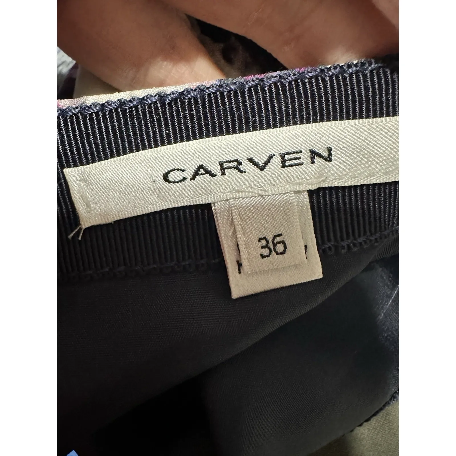 CARVEN Skirt 36 US 4 Abstract Brushstroke Art Print Mini Silk Blend Pocket Wrap - Image 8