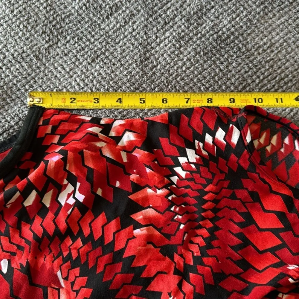Adidas Geometric Red Black One-Piece Competition Swimsuit‎ Size 28 US Small - Image 11