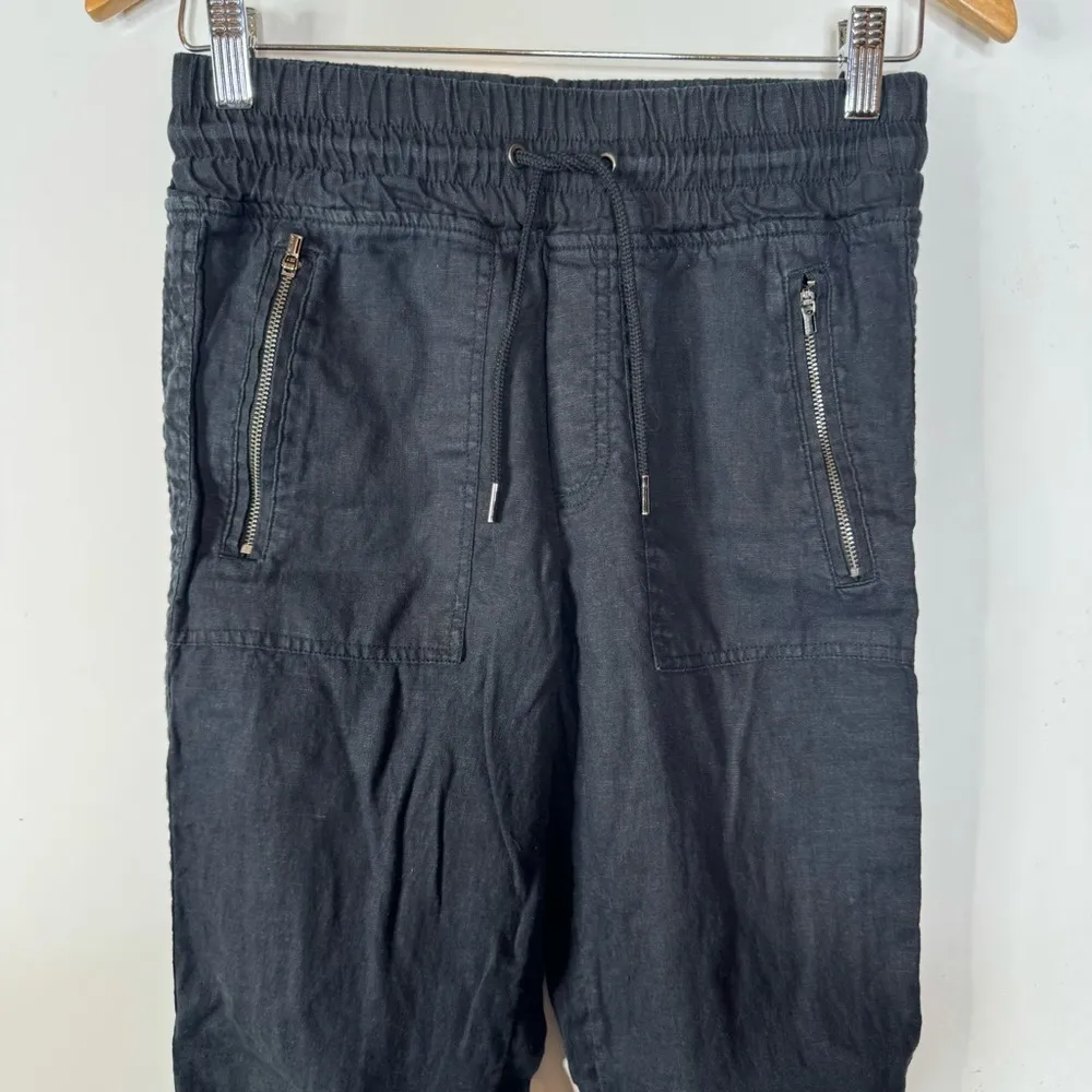 Athleta Black Cabo Linen Joggers Size 0‎ - Image 5