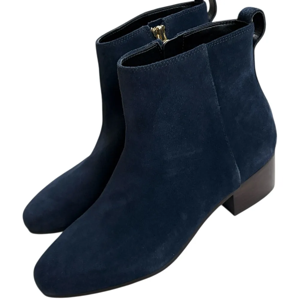 Like New Talbots Leather Ankle Booties Navy Size 6 - Image 4