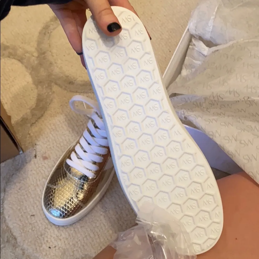 NWT Gold Stuart Weitzman Sneakers - Image 12