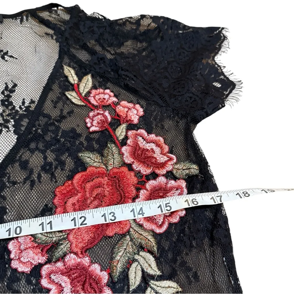 Forever 21 Lace Rose Embroidered Sheer Lace Midi Dress - Image 7