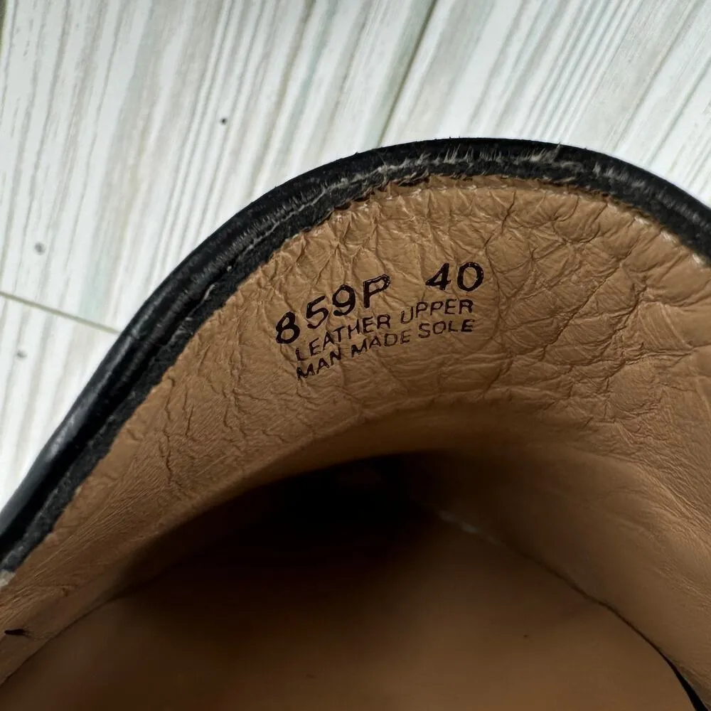 Avellini shoes snake print leather slip on flats loafers pointed toe black 40 Size 9.5 - Image 8