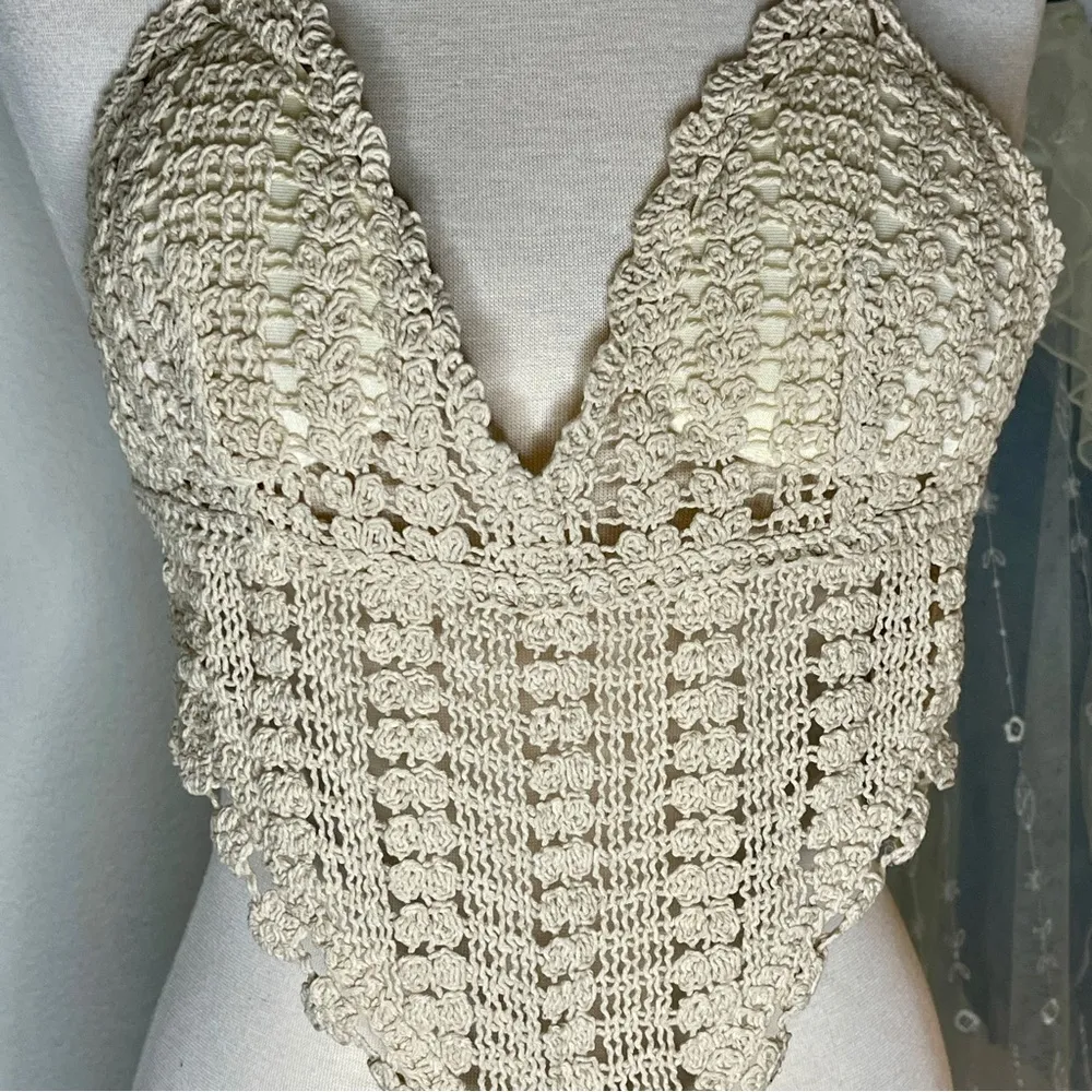 Crochet boho top Tie Backless Halter - Image 2