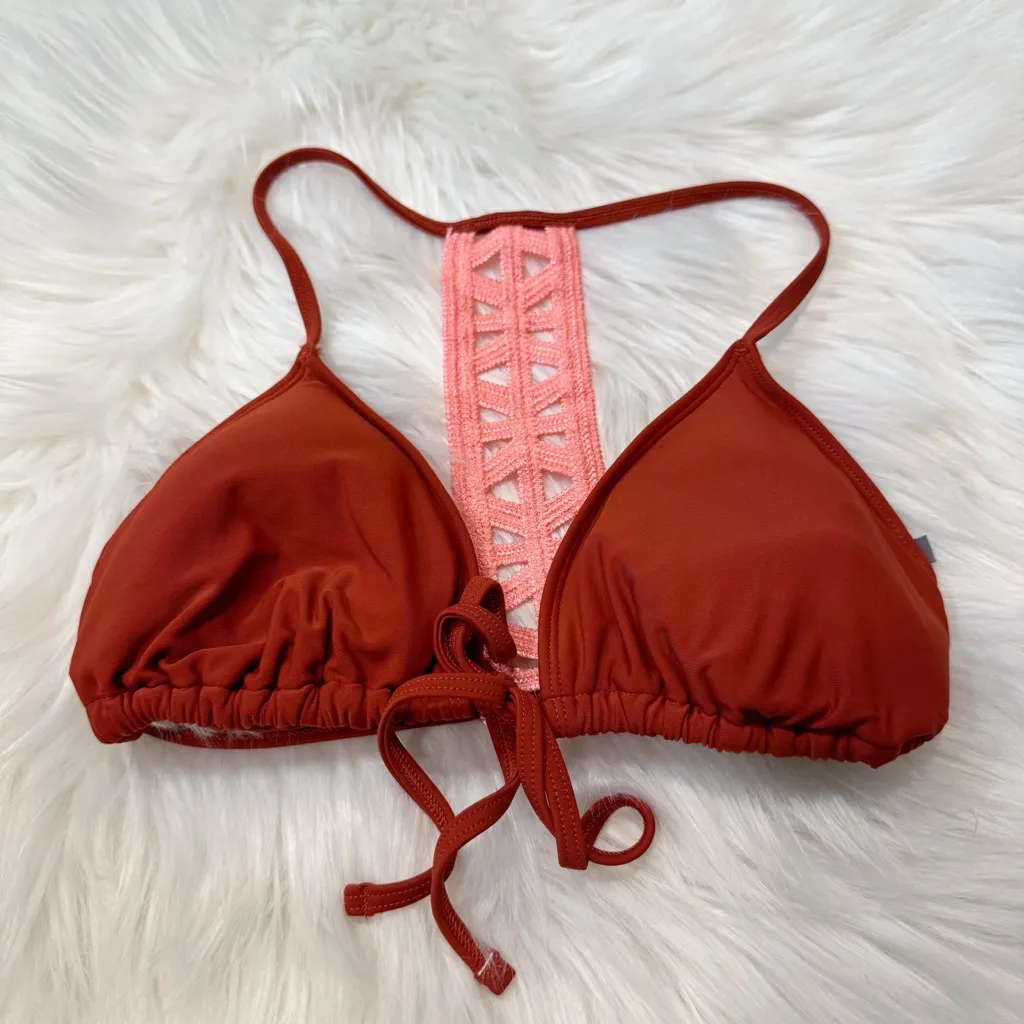 American Eagle Aerie Rust and Coral Bikini Set Size L - Image 2