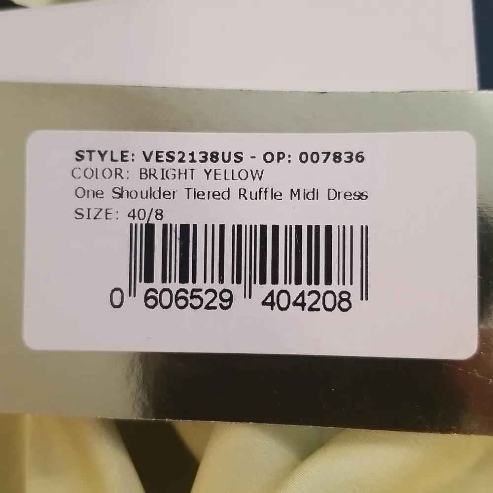 💕PATBO💕 One Shoulder Tiered Ruffle Midi Dress ~ Bright Yellow Print 8 NWT - Image 13