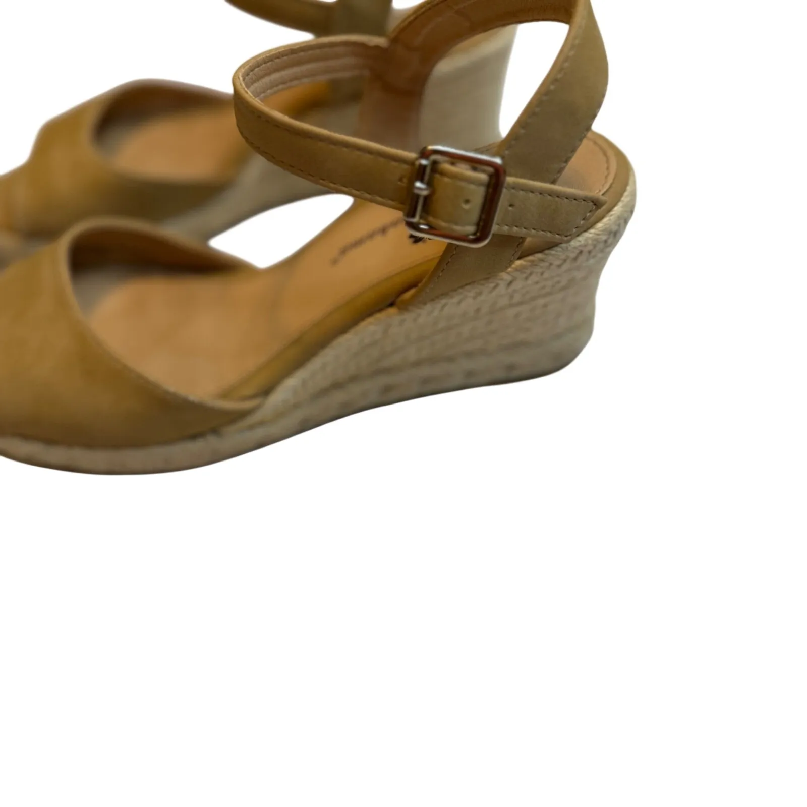Tommy Bahama Caisy Women Tan Espadrille Wedge Sandals Ankle Strap Open Toe 6.5 - Image 3