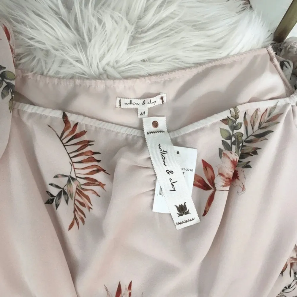 Willow & Clay Pastel Pink Floral Ruffle Chiffon Dress - Image 3