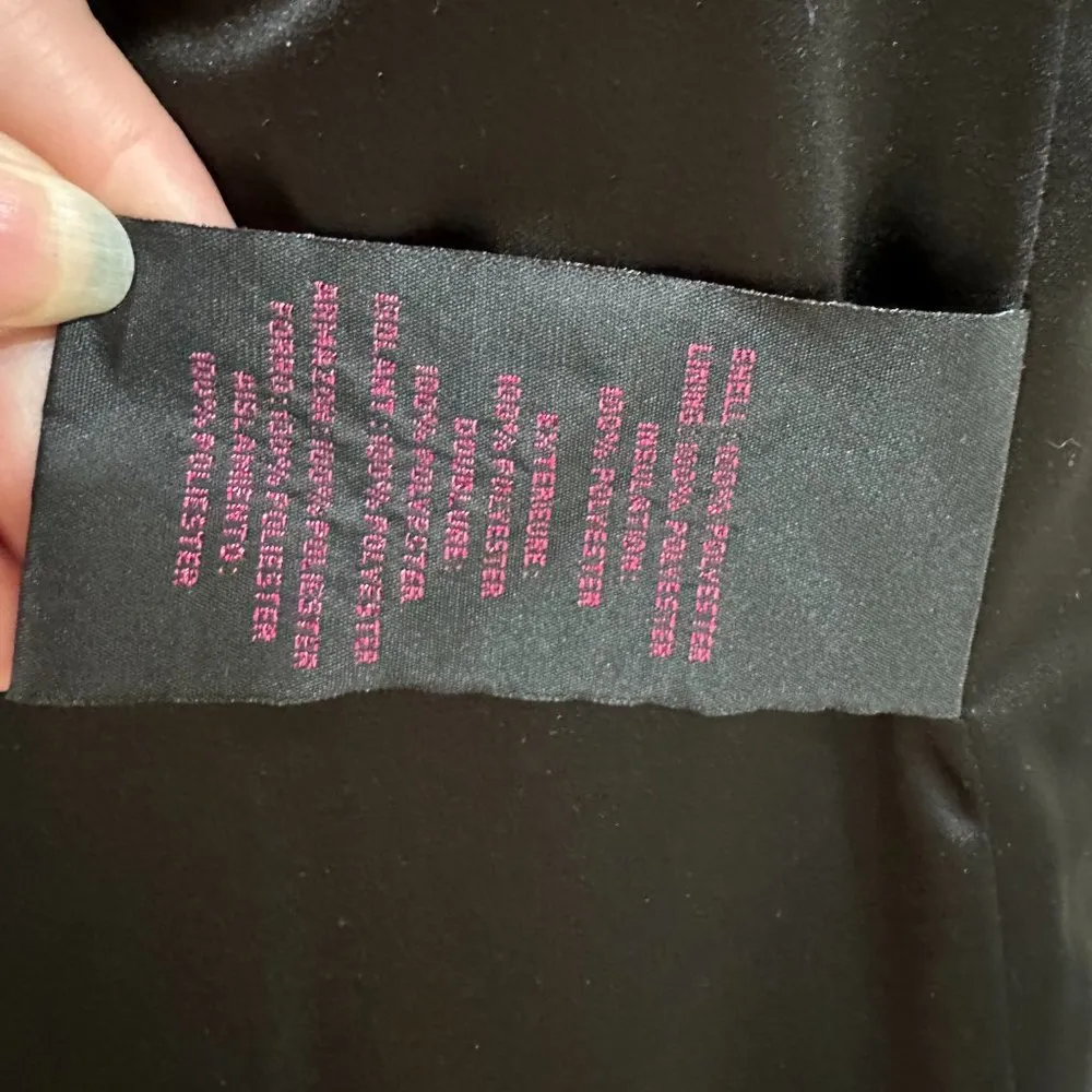 RARE BETSEY JOHNSON Black Quilted Swing Coat / Raincoat - size small - Image 11