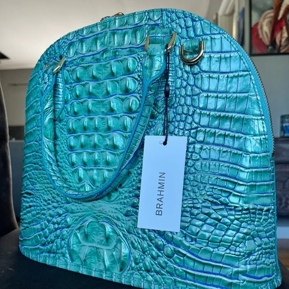 Brahmin Georgina Seafoam Melbourne Satchel Crossbody Bag NWT - Image 3