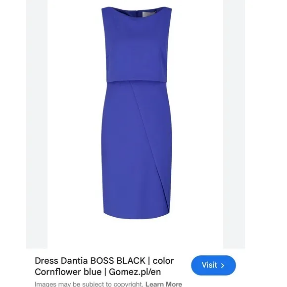 BOSS Dantia Blue sleeveles layered sheath dress US 4 S - Image 3