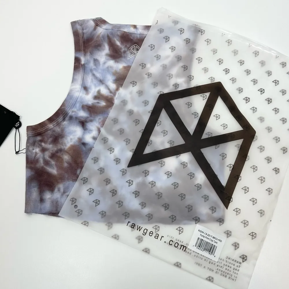 Rawgear Pump Print Crop Tank White Size M - Image 5