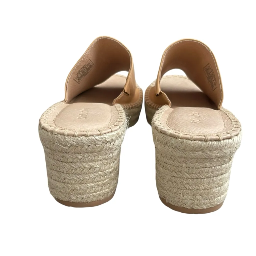 Soludos Laguna Mule Tan Leather Espadrille Sandals Women’s Size 9 Slip On - Image 4