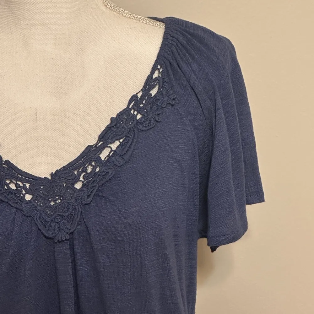 Aeropostale Blue Y2K Summer Top Off the Shoulder Front Knot NWOT - Image 8