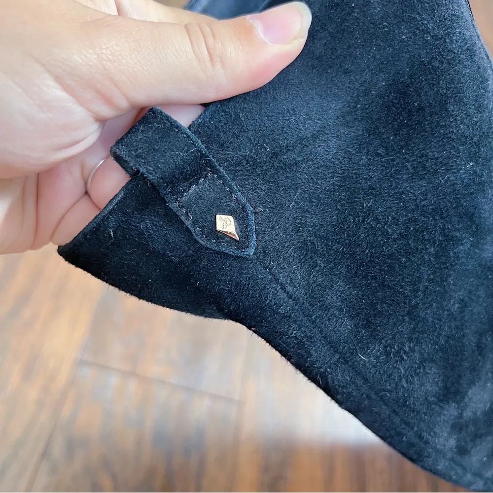 Sam Edelman • Thora Knee Boots black suede leather tall block heel almond toe - Image 10