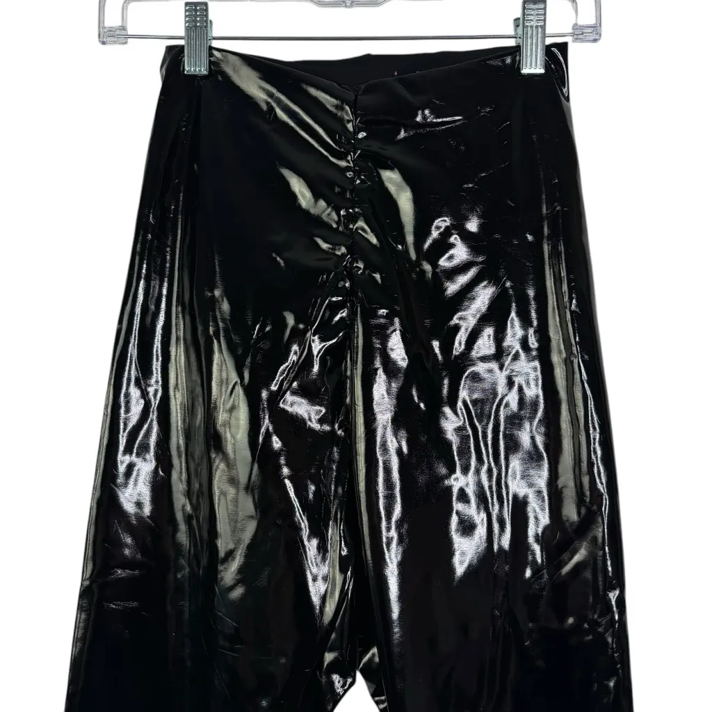 COMMANDO‎ Faux Patent Leather Legging Shiny Raw Hem Compression Fitted Small S - Image 3
