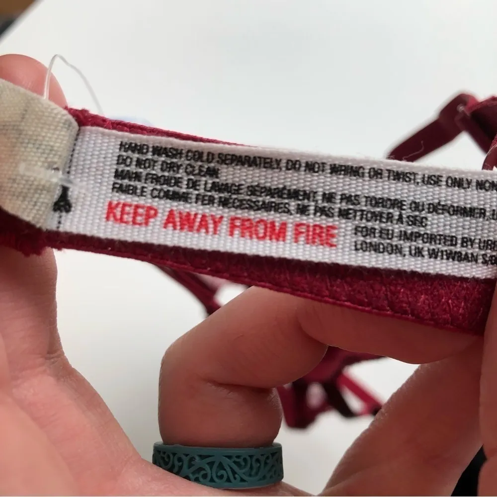 Free People Triangle Bra Underwire Berry Wine 32C - Image 5