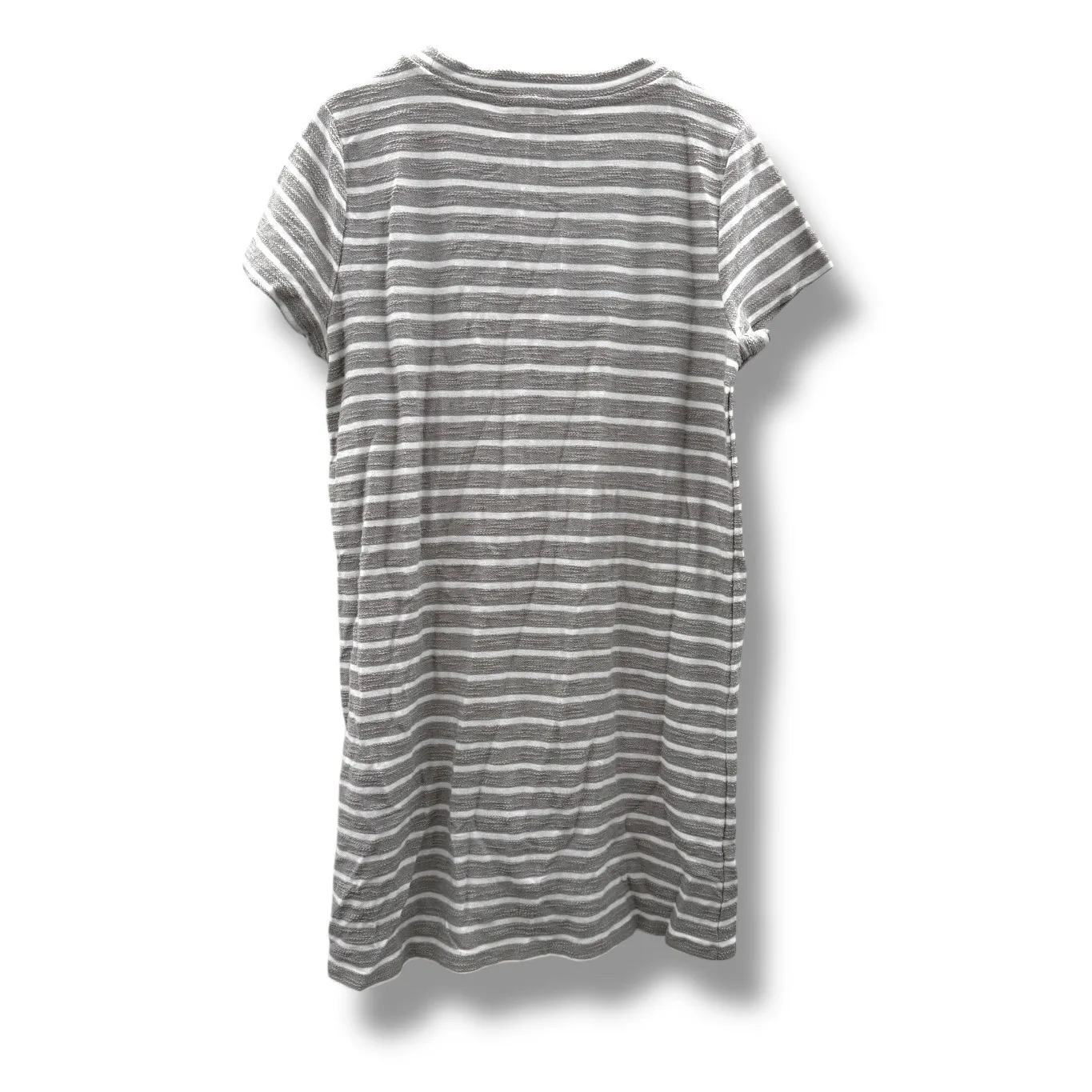 LOFT NWT Striped T-Shirt Dress Size XL Gray White Short Sleeve Casual Soft Knit - Image 2