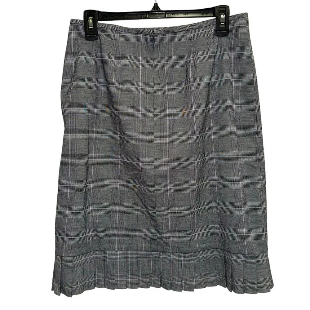 Le Suit Petite Black & White Patterned Skirt Suit - Image 6