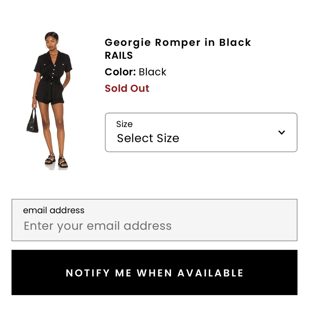 RAILS Women's Georgie Linen Blend Shorts Romper Black Sz L New Jumpsuit Designer - Image 12