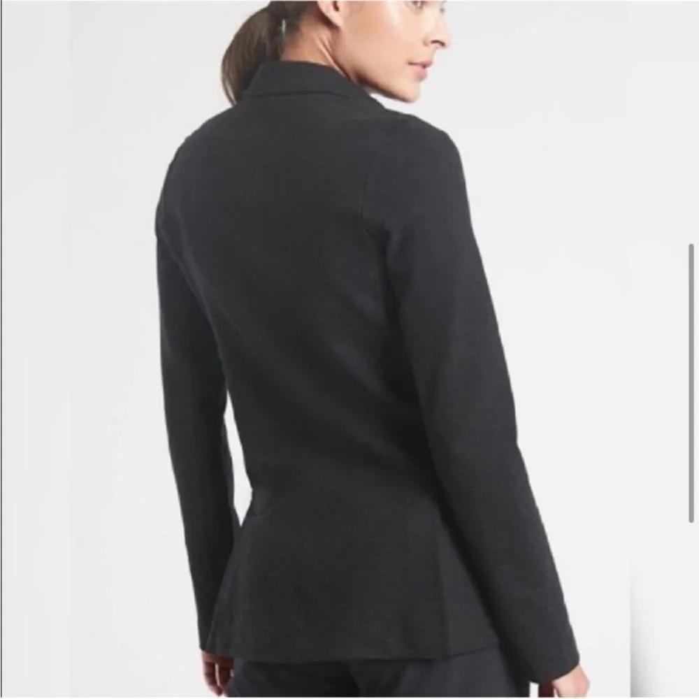 NWOT Athleta Women's Venice Textured One Button Blazer Charcoal Size 12 - Image 3