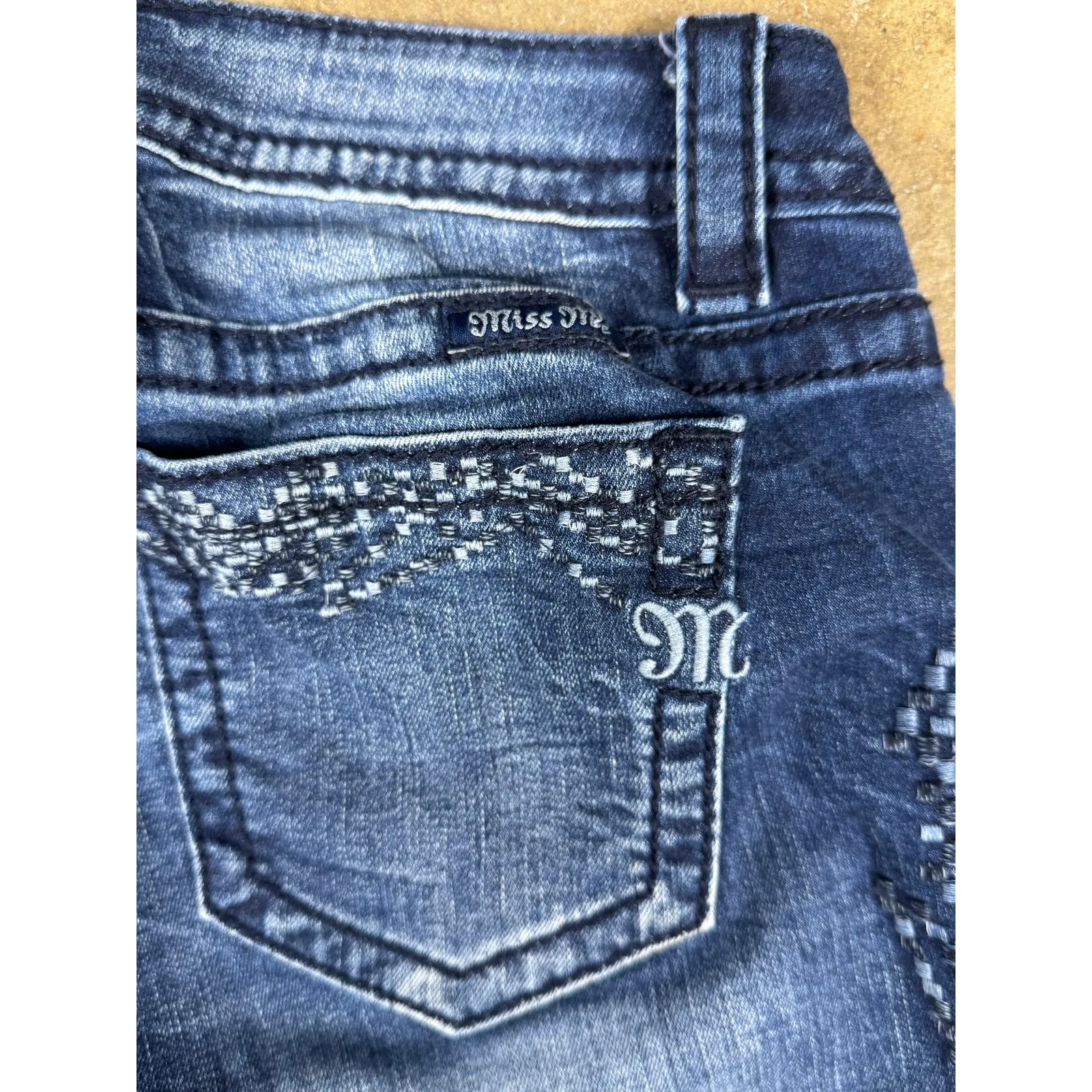 Miss Me Signature Ankle‎ Skinny Jeans Women’s 27 Blue Mid-Rise Embellished - Image 6