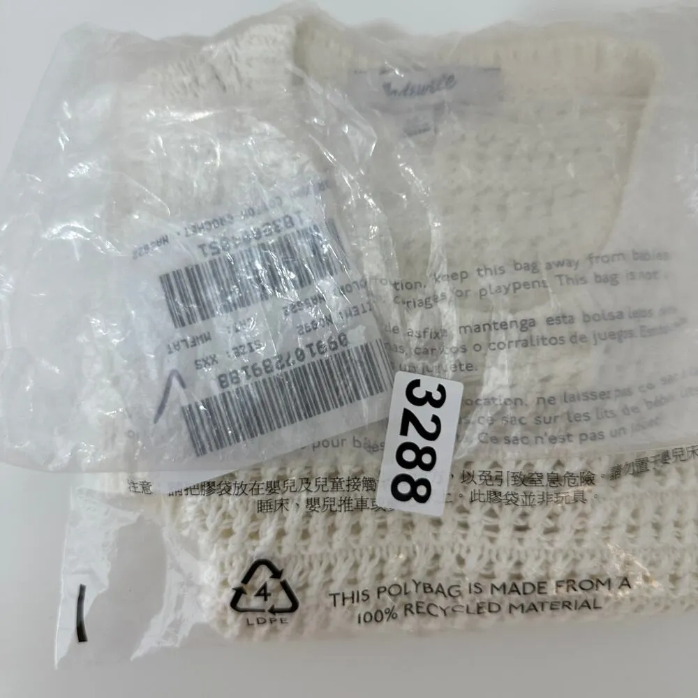 NEW Madewell Crochet Knit Crewneck Sweater Tank Cotton Vest Bright Ivory XXS - Image 15