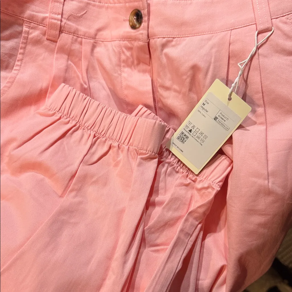 NWT Halara Jogger ankle Pants. Pink. Size M. Elastic waist/ankle. Cotton - Image 9