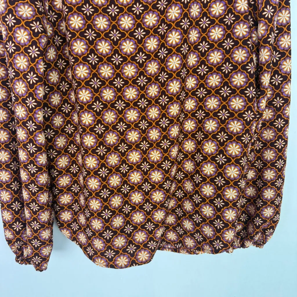 Draper James  Allover Geo Print Long Sleeve Squareneck Top Size Small S EUC - Image 12
