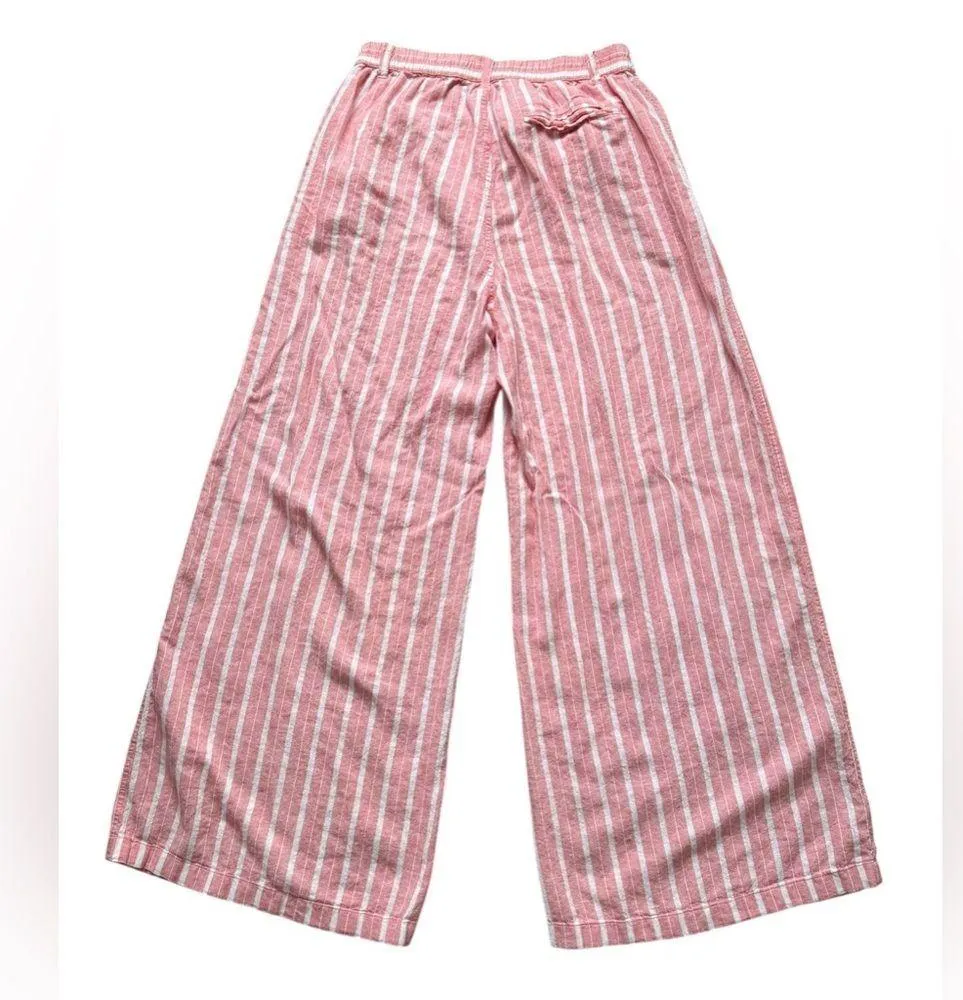 Aerie High Waisted, Wide leg Linen Trousers- Size Small - Image 4