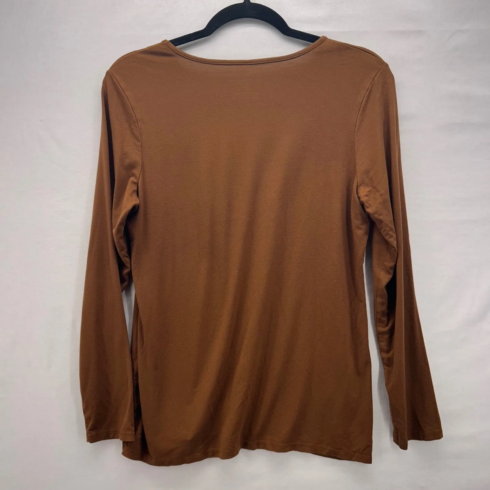 Chicos Womens Shirt Size‎ M Or 1 Brown Capsule Staple Timeless Minimalist Basic - Image 2