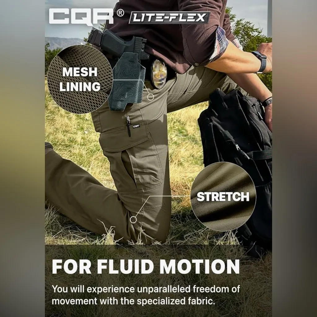 Women’s Stretch Tactical Cargo Pants with Pockets in Color Soil Green, size 2L Green - Image 3