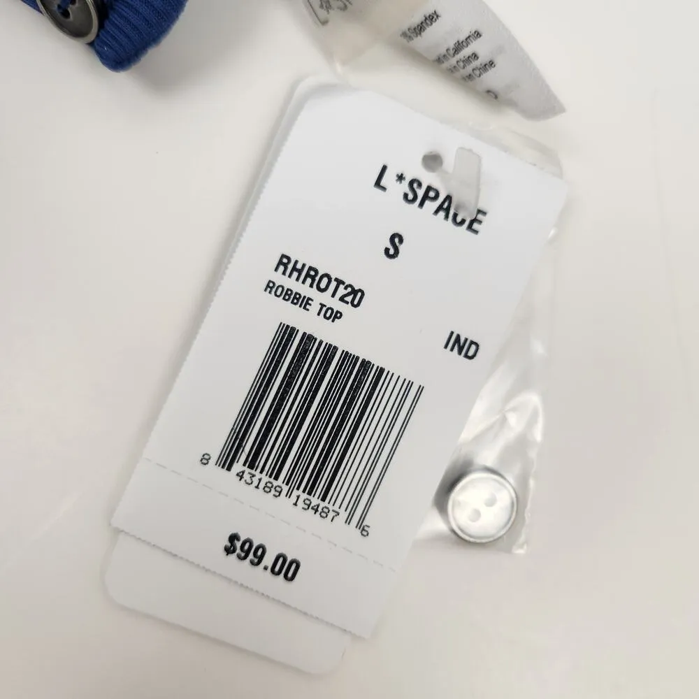 L*Space Robbie Bikini Top in Indigo Blue Size Small NWT - Image 5