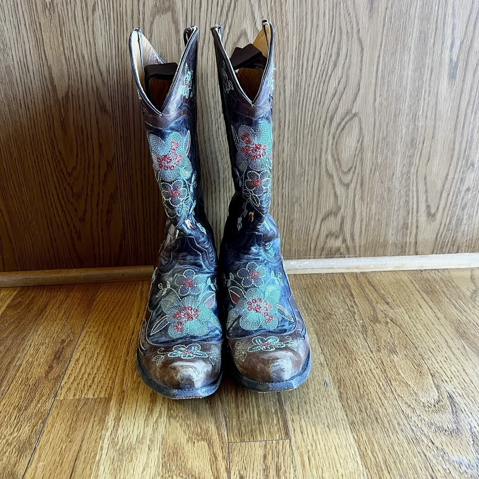 Old Gringo Floral Embroidered Western Cowboy Boots Womens 9.5 B Mexico - Image 3
