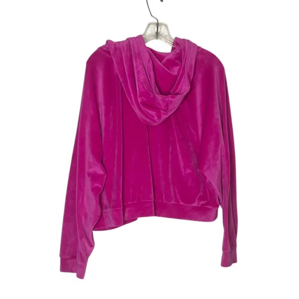 VICTORIAS SECRET Pink Fuchsia Hoodie Velour Full Zip Jacket Size XL - Image 5