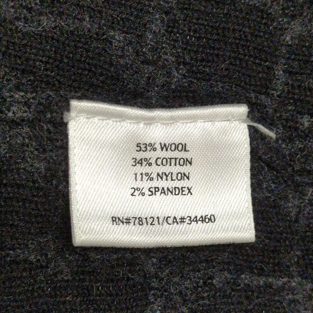 Eileen Fisher Black Textured High Waisted A Line Wool Blend Skirt Size L - Image 5