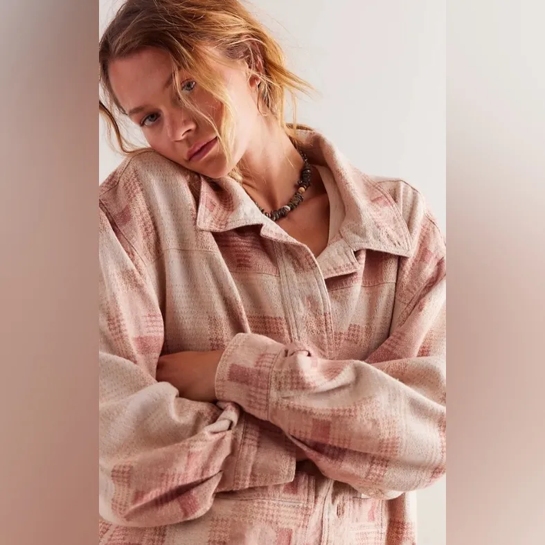 Free People We The Free Cozy In Plaid Shirt - Image 3