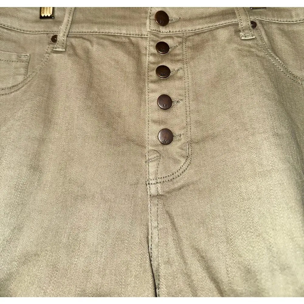 Mossimo Womens High Rise Button Fly Shorts Sz 16/33 Lace Hippie Feminine Granola Green - Image 3