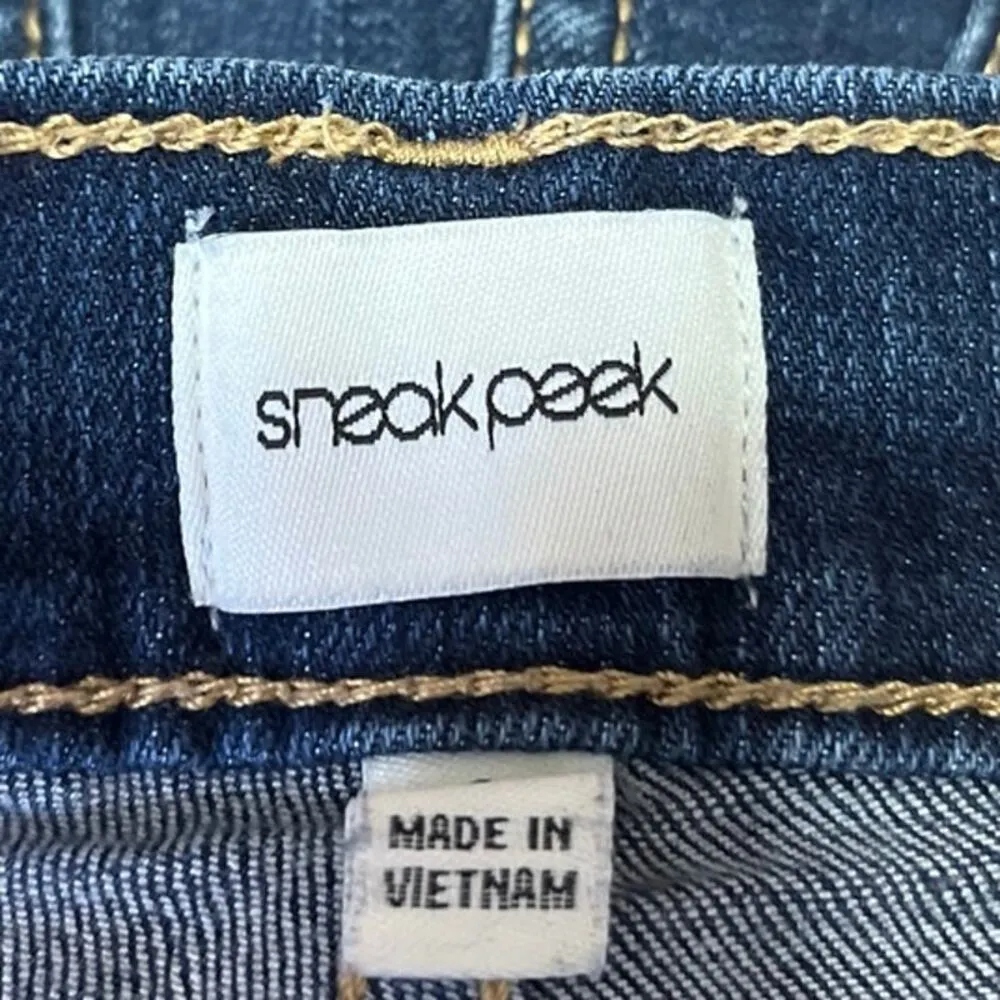 Sneak Peek Women's Blue Dark Wash High Waisted Cuffed Denim Jean Shorts Size S - Image 4