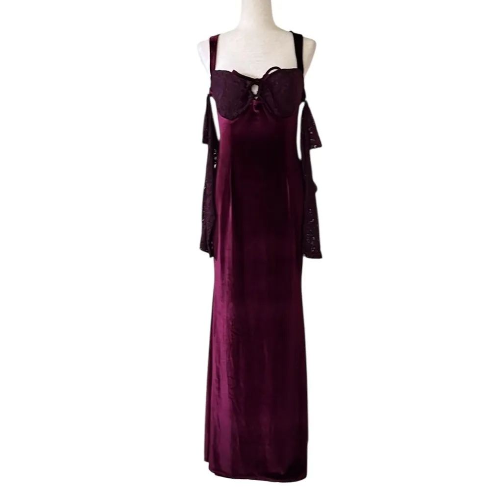 Cherley Black Cherry Velvet Maxi Dress Purple Size M - Image 5