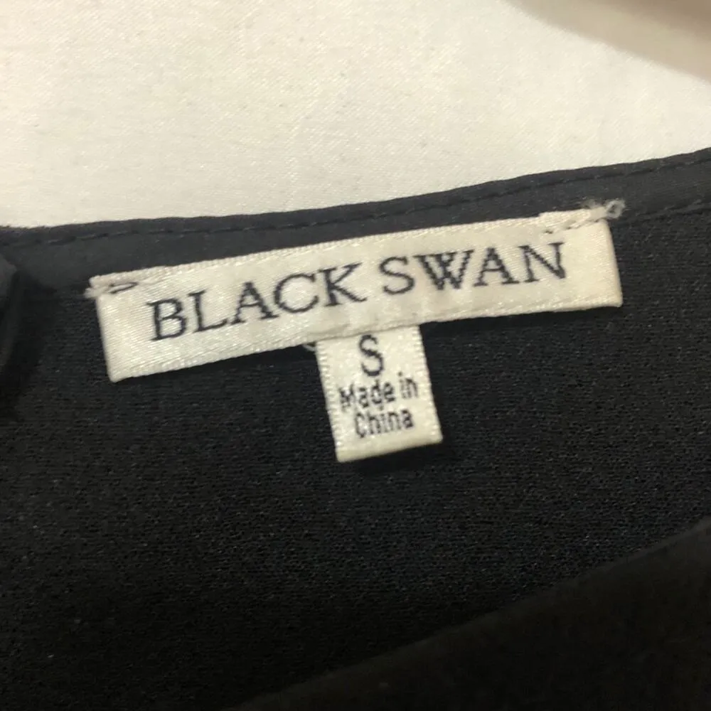 Black Swan Black Ruffled Sheath Mini Dress Womens S Whimsygoth Sleeveless - Image 3