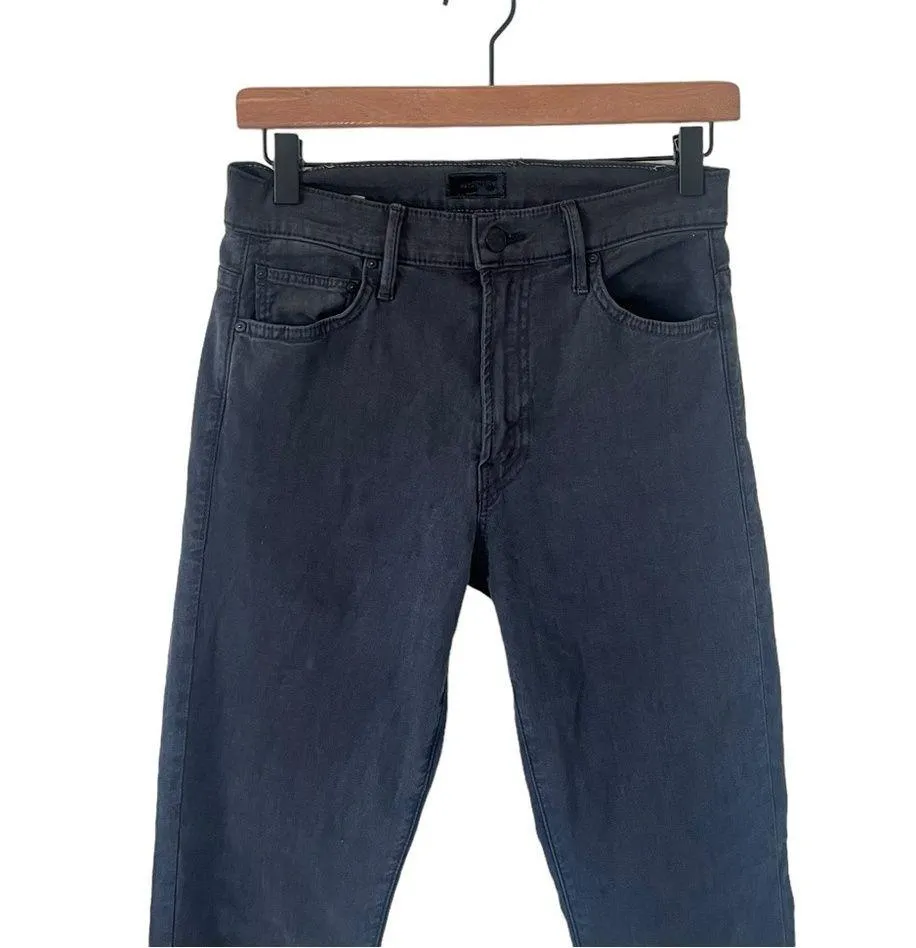 Mother Insider Step Crop Fray in So Far Gone Black Size 26 - Image 5